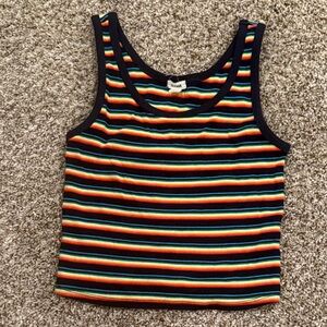 Garage Colorful Striped cropped Tank Top medium